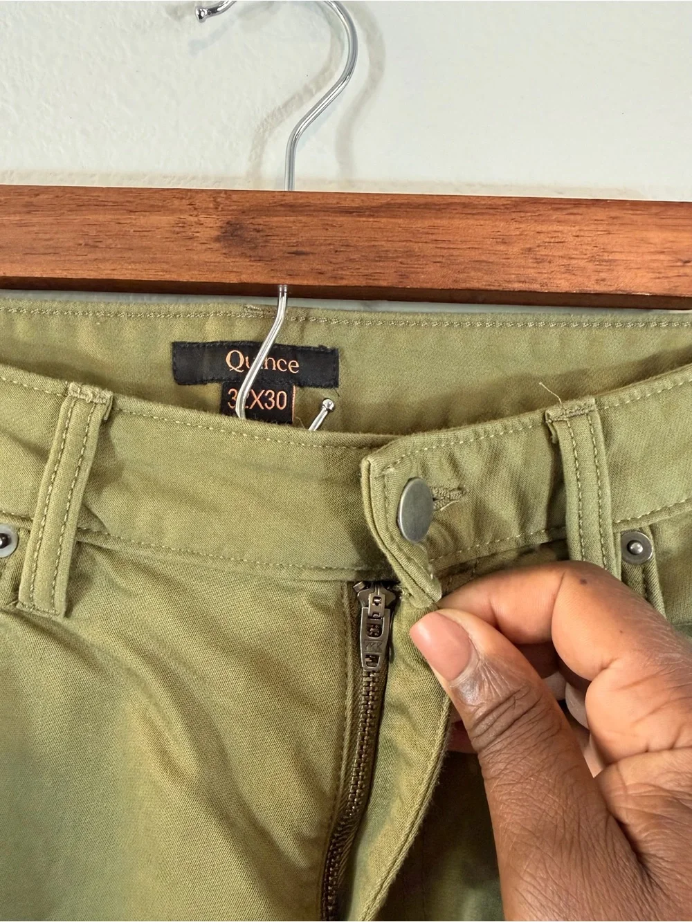 Quince Comfort Stretch Traveler 5 Pocket Pants Olive Green Men’s 32x30 Preppy